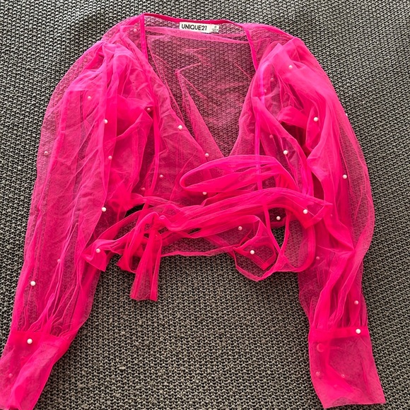 Organza Tie Front Top - Picture 1 of 6